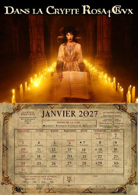 Calendrier 2027 Dans la Crypte Rosa†Crvx