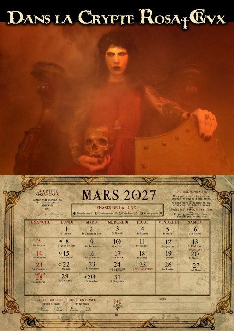 Calendrier 2027 Dans la Crypte Rosa†Crvx