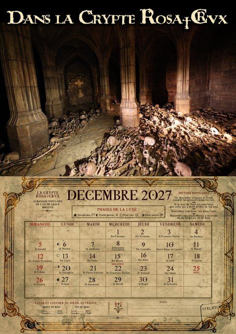 Calendrier 2027 Dans la Crypte Rosa†Crvx